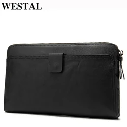 WESTAL 100% Genuine Leather Wallet for Cards Men Wallet Purse Male Wallets Long Phone/Money Bags Coin Walet Man Clutch Bag 9041