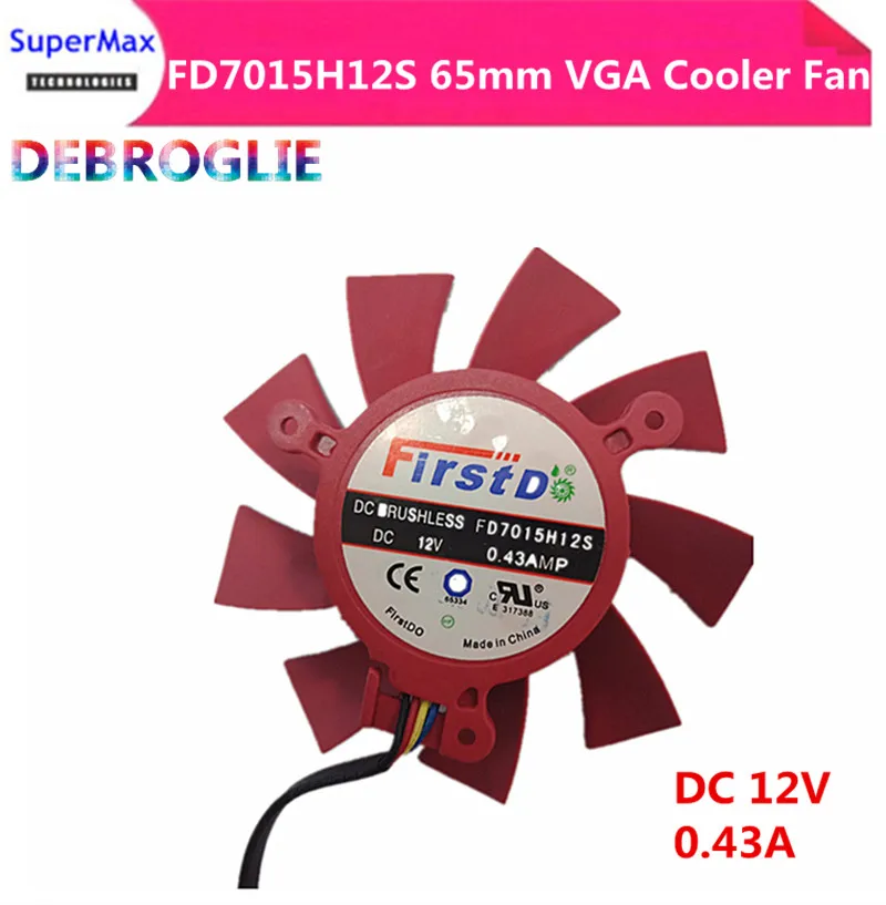 Firstd FD7015H12S Fan blade diameter 65MM hole distance 39MM 12V 0.43AMP graphics fan