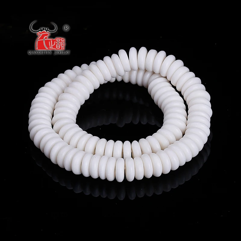 50PCS Natural ox bone septum gasket of the star of the bodhi Buddha.hole 1.5mm.