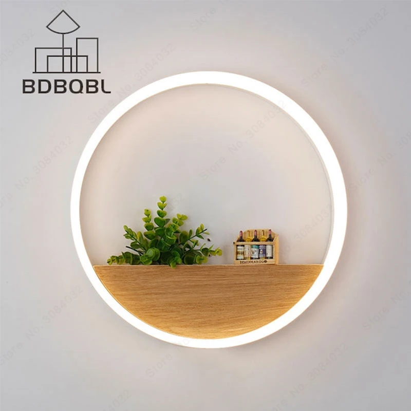 

BDBQBL Nordic Circular Led Wall Lamp Modern Home Decoration Wall Light For Bedside Bedroom Dinning Restroom Shadeless Walllamp