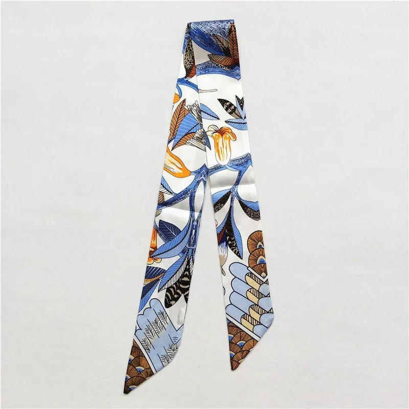 2024 Design Hummingbird Brand Silk Scarf Women Hair Scarf Fashion Neckerchief Skinny Scarves For Ladies Bag Ribbons Womens Tie