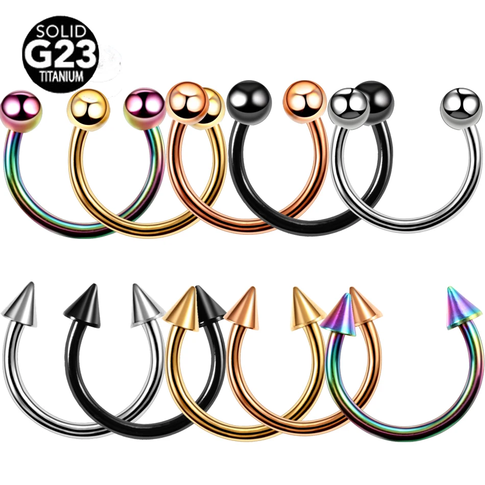 

1PC Titanium Piercing Nariz Circular for Septum Nipple Jewelry Helix Tragus Earring Nose Brincos Lip Eyebrow Sexy Fake Jewelry