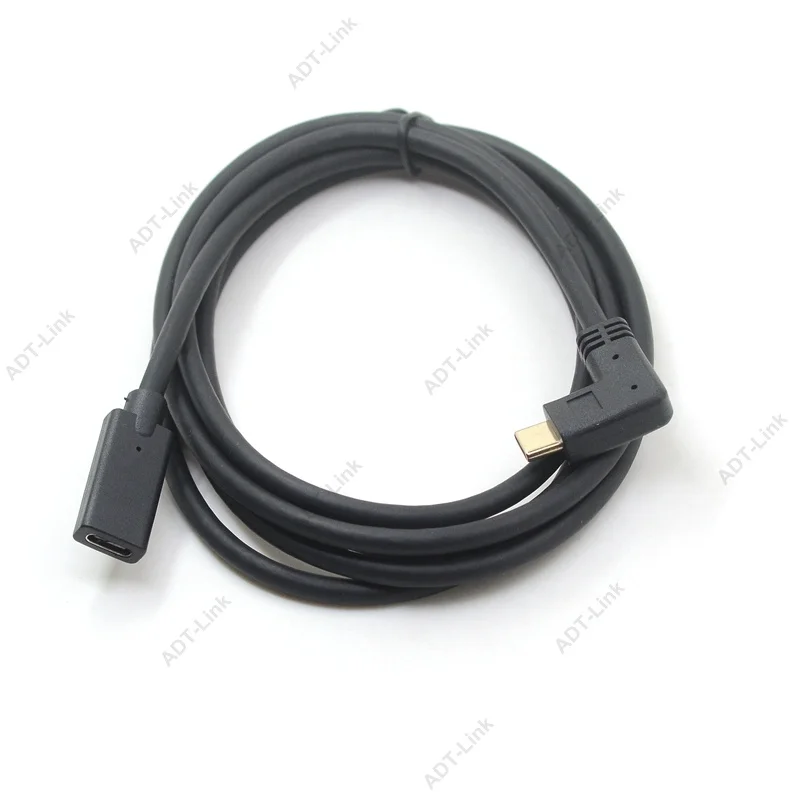 الكوع بزاوية نوع C USB 3.1 الذكور إلى USB-C الإناث تمديد كابل بيانات موسع الحبل 0.3M 0.6M 1 M 1.8M 1FT 2FT 3FT 6FT