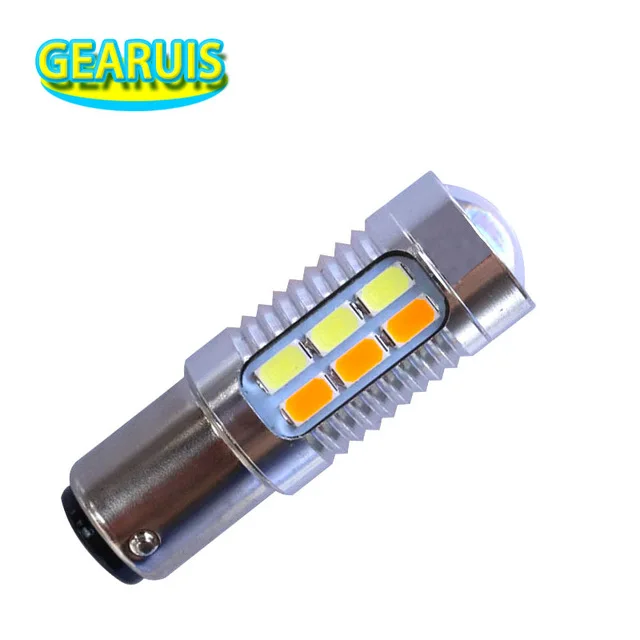 2pcs Super Bright Color White Yellow Daytime Running Light 1157 BAY15D T20 7443 3157 LED Switchback Bulb Front Turn Signal Light