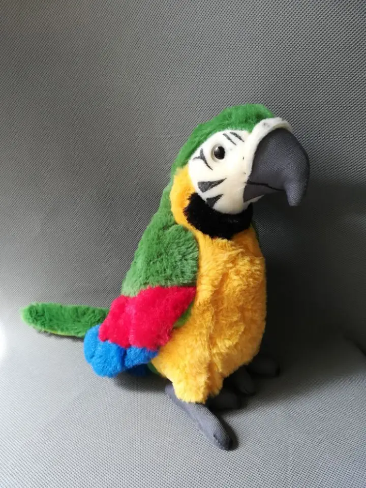 

coloured green parrot plush toy about 26cm lovely parrot bird soft doll birthday gift h0703