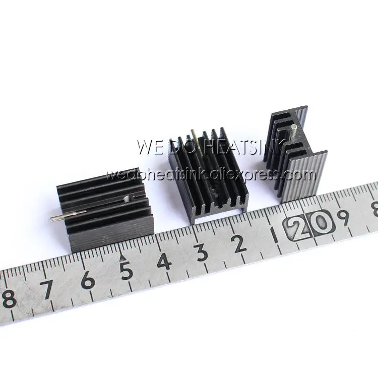 WE DO HEATSINK 20pcs 22x15x10mm Black Anodize Aluminum Heatsink Radiator TO220 TO-220 Heatsink With Needle,RoHS Compliant