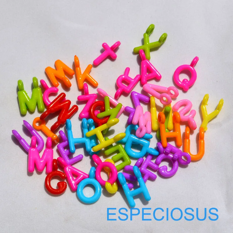 DIY Jewelry Making Accessory Letter Charms Acrylic Alphabet Beads Mix Color Handcraft Bracelet Department Plastic Pendant 100pcs