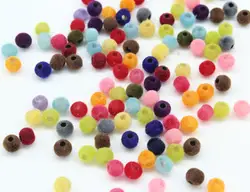 50pcs mix color little Velvet Beads 6mm Necklace Beads Fuzzy Faux Velvet Acrylic Beads Plastic Round Flocky Bubblegum felt Beads