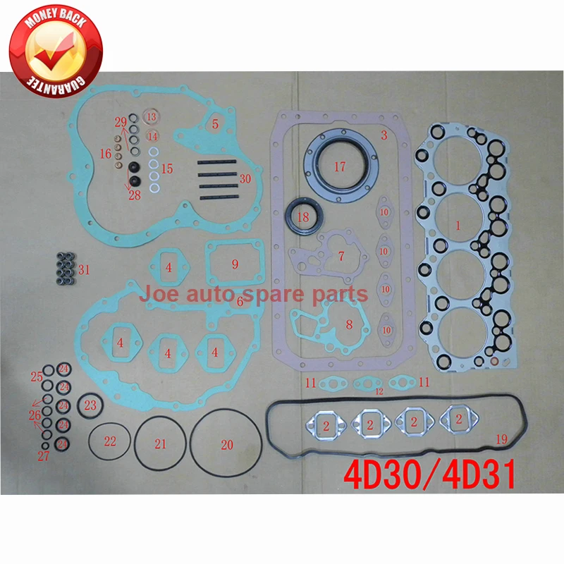 

4d30 4D31 Engine Full gasket set kit for Mitsubishi Canter Rosa BUS 3.3D 78-82 ME999012 50086700 50086900 50195800 50200600