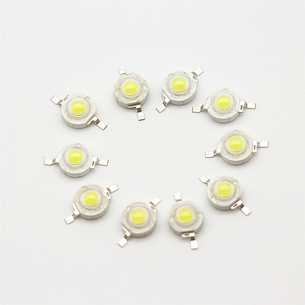 10pcs Real Full Watt 1W 3W High Power LED lamp Bulb Diodes SMD 110-120LM LEDs Chip For 3W - 18W Spot light Down light