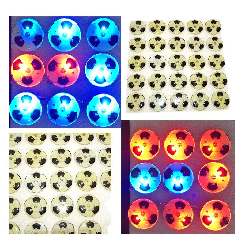 

2018 Costume Leds Light Glow Football Brooch Pin Flashing Santa Claus Badge Kids Birthday Toys Gift Party Halloween Wedding