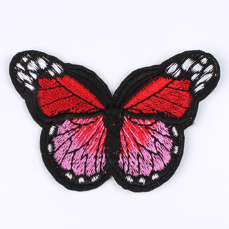 12pcs/lot Mix Colors Embroidered Butterfly Patch Iron On Animal Stickers For Shirts Dress Shoes Hats Sweater Jeans Appliques