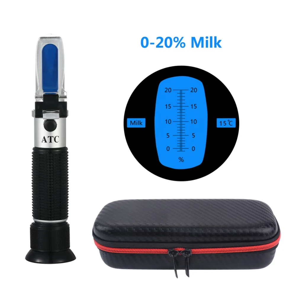 

Portable hand held milk refractometer 0-20% milk meter refractometer 0-20% brix built in ATC