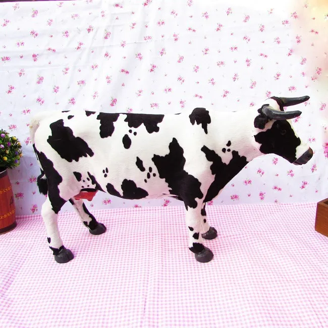 

toy model 50x30cm Simulation animal cow toy scene layout polyethylene & furs resin handicraft,ornaments decoration baby toy A789