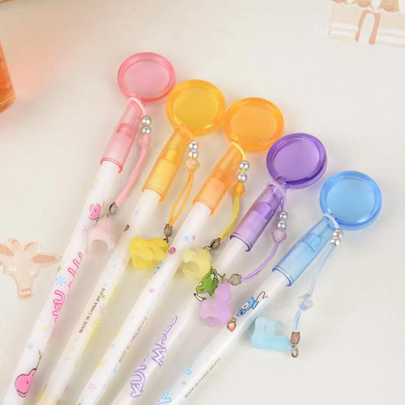 1pc Kawaii Magnifying Glass Ballpoint Children'S Creative Gel Pen Cartoon Pupil 0.5mm Blue Pen Office School Supplies Stationery