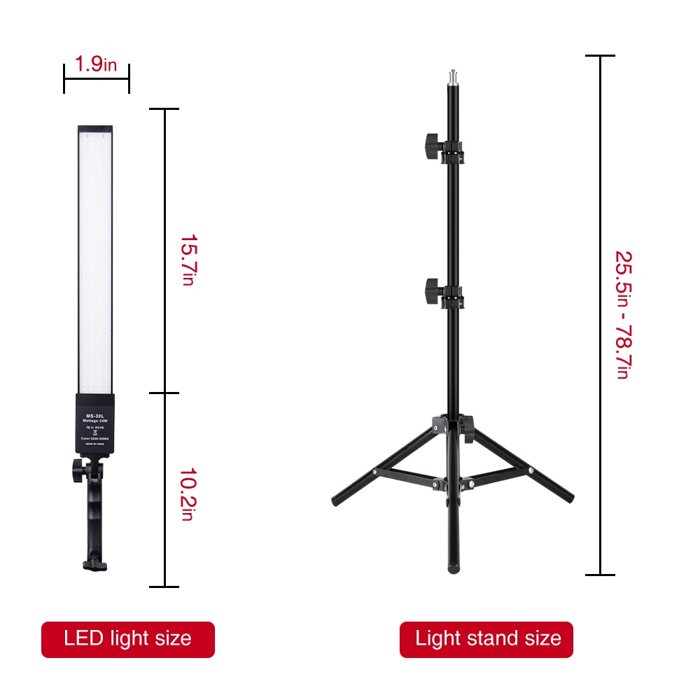 NEW Photography Studio Lighting Kit Bi-color 3200-5500K Stick Handheld Tube with 188Pcs LED lights 2M Stand for YouTube Portrait