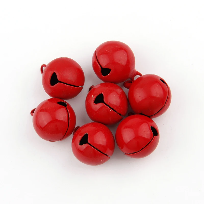 30pcs Red 8/10/12mm  Metal Jingle Bells Loose Beads Festival Party Decoration/Home decoration Accessories/DIY Crafts Souvenirs