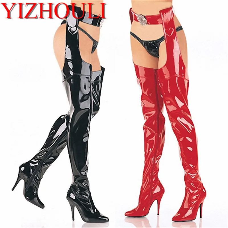 

13CM high heels women boots with performance nightclub sexy over-the-knee boots model props boots high with Martin boots