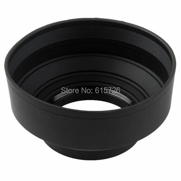 58mm 3-Stage 3 in1 Collapsible Rubber Foldable Lens Hood 55mm DSIR Lens for Canon Nikon camera