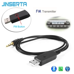 JINSERTA Wireless FM Transmitter 3.5mm Car Kit Audio Transmitter For Headphones TV PC DVD