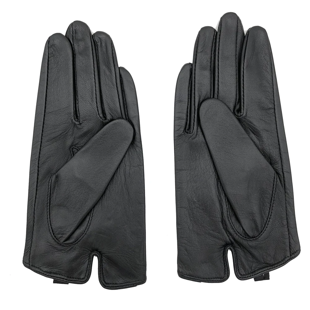 YY8818 Spring Women Genuine Goatskin 100% Pure Leather Short Black Thin Gloves Female Driving/Show Bowknot Luvas Guantes Mujer