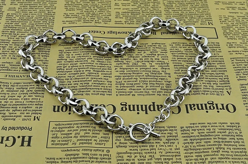 Men\'s Classic Design 925 Sterling Silver Necklace Punk Style Fashion Design 13.5mm51cm Size Chain Necklace Charm Fine Jewelry