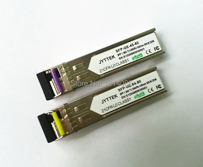 

Hot Sale 2pieces/lot 1.25G bidi SFP Tx1550/Rx1490 80KM GLC-BX-D