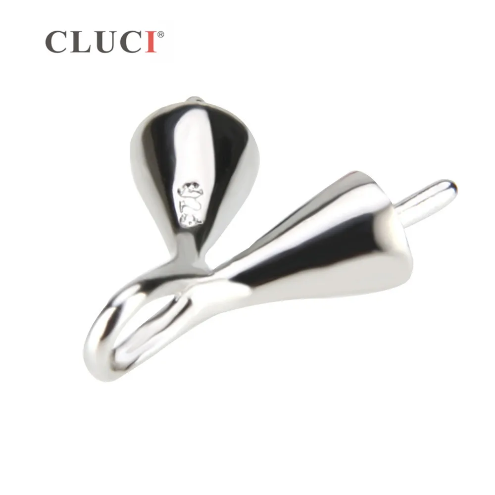 CLUCI Simple 925 Sterling Silver Pendant Accessories With Twins Pearls Mounting Jewelry for Women SP136SB