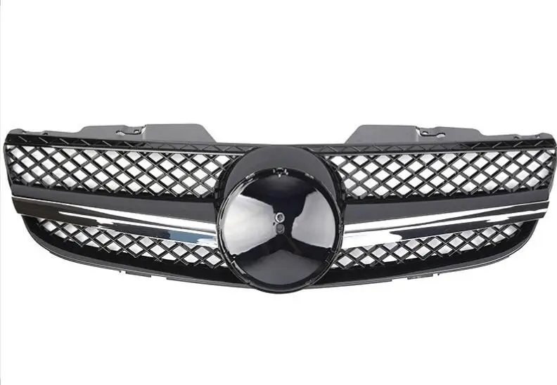 06-08 For Mercedes Benz SL-Class R230 Black/Silver/Chrome/Flat Grill SL Style Restyling ABS Plastic Front Bumper Racing Grille