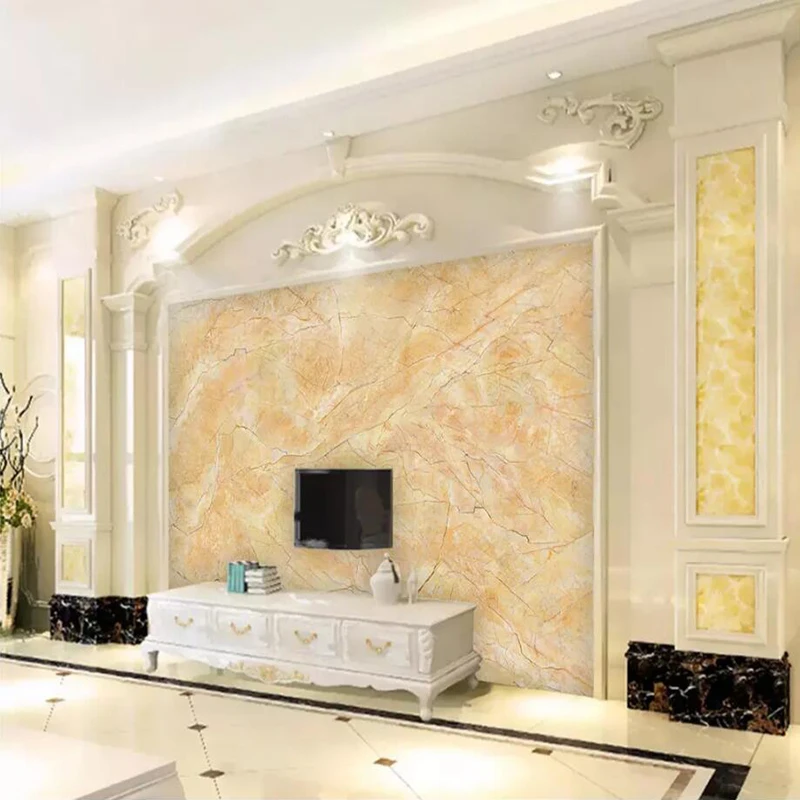 European-style simple marble stone large board background wall