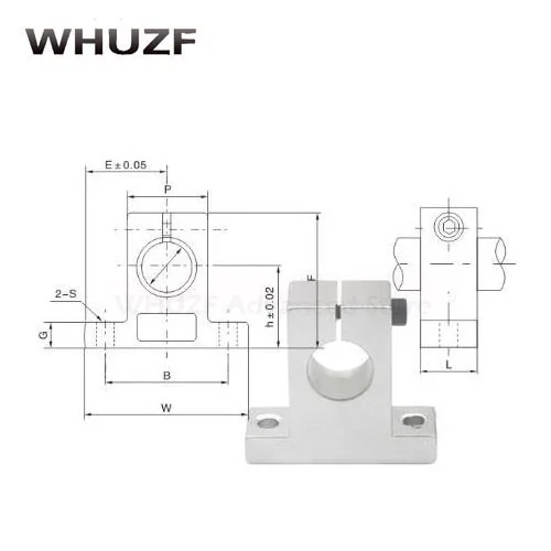 2pcS SK8 SK10 SK12 SK16 SK20 SK25 SH8 8/10/12/16/20/25mm Linear Ball Bearing Rail shaft Side Blocks Support Table CNC 3D Printer