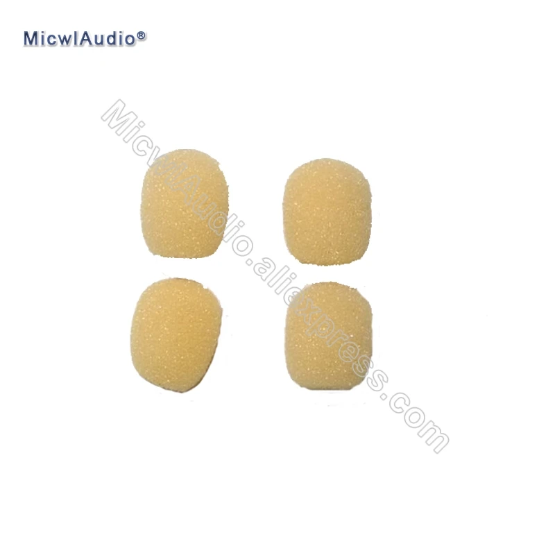 5Pcs Windscreen Sponge Tight Foam Cover For Headset Lavalier Microphone Inner Diameter 2-3mm Beige Black