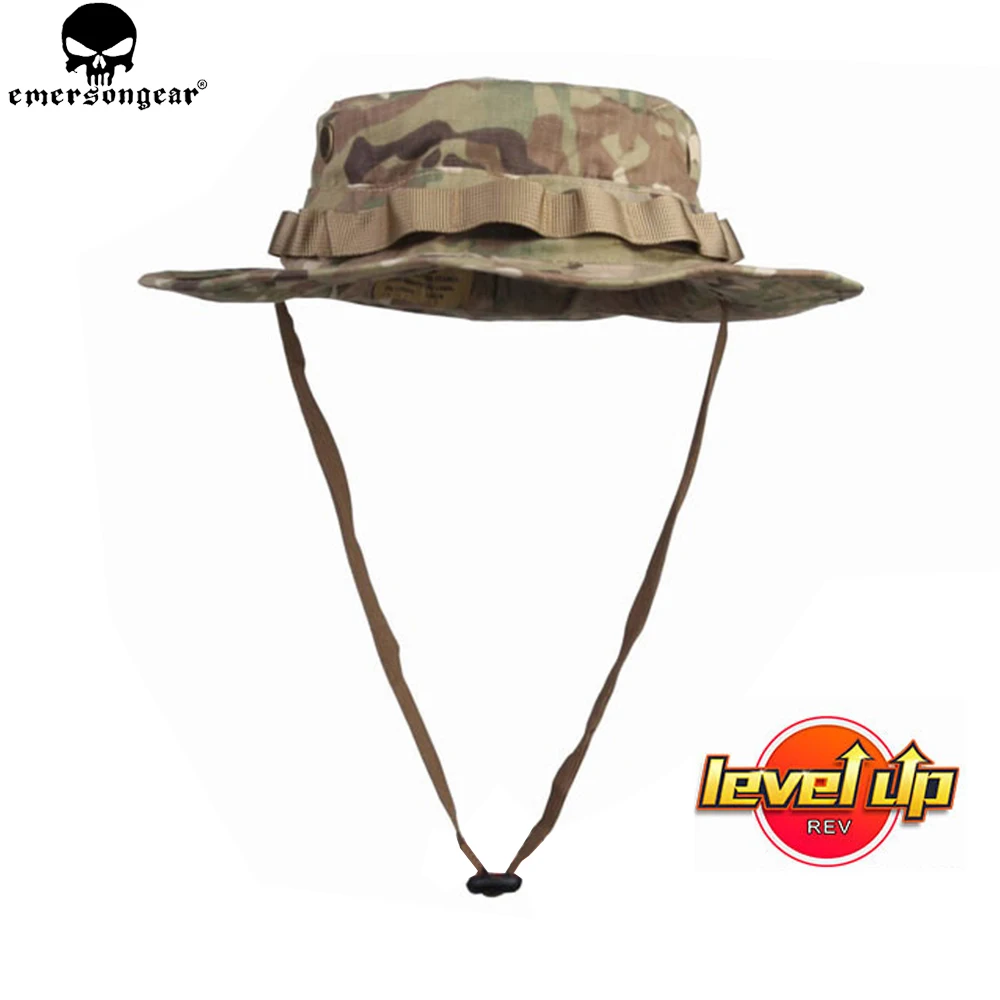 EMERSONGEAR Tactical Boonie Hat  Airsoft Camouflage Hunting Sunshine Hat Anti-scrape Grid Fabric camouflage hat  EM8553