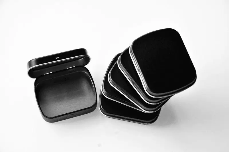 

Pack 20 pcs Tin Boxes Metal Black Flip Box Storage Mint Gum Candy 5.8*4.5*1.5cm