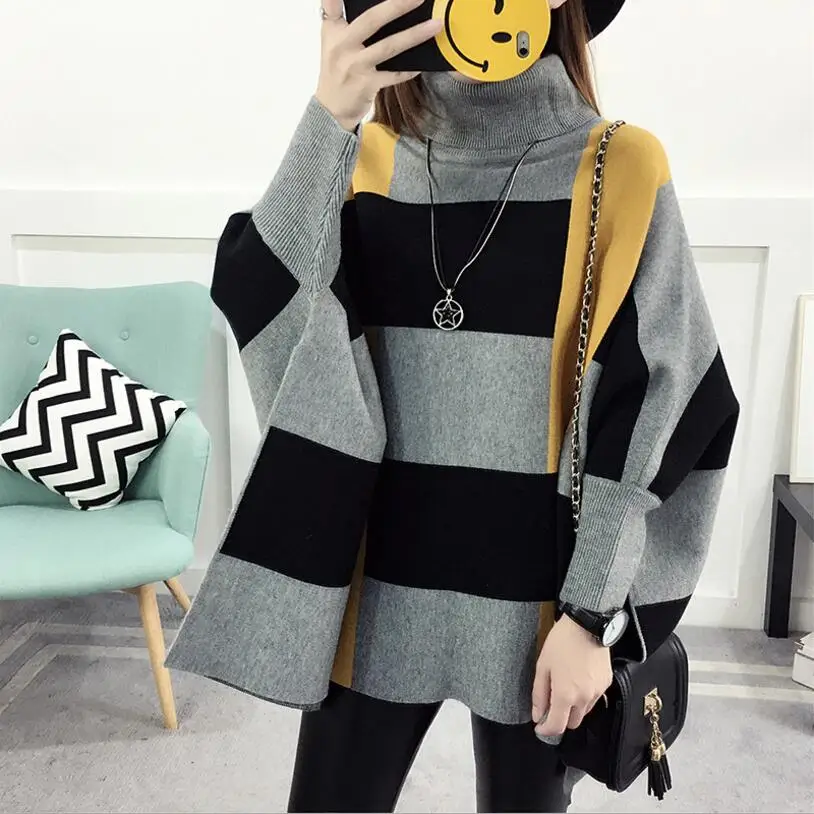 Autumn Winter  Shawl Warm Casual Loose Knitted Tops 2023 Women Pullover Female Sweater Fashion