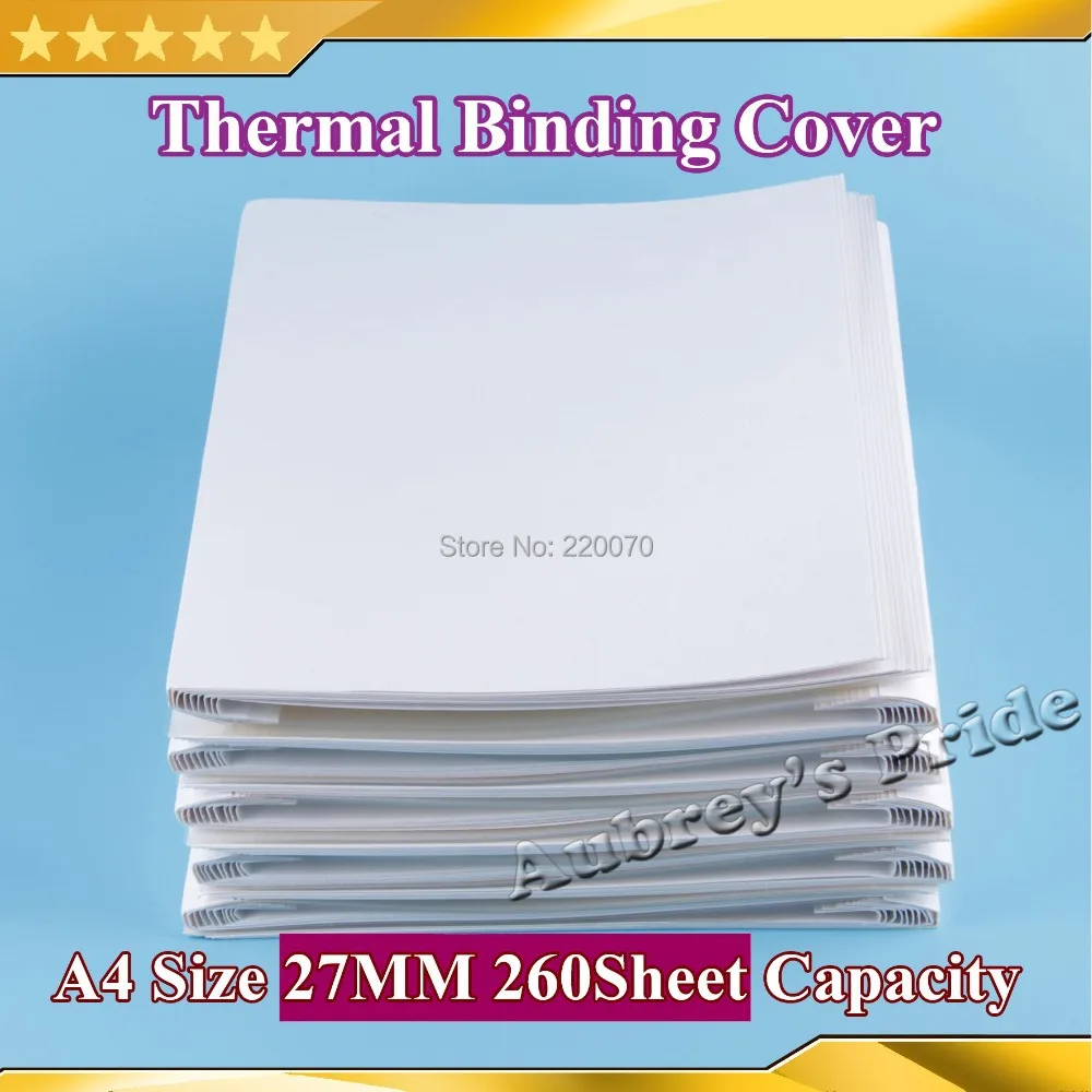 10Pcs A4 Size 1 2 8 15 18 27MM 260Sheets Capacity 70g Pages Bind Notebook Cover for Hot Glue Thermal