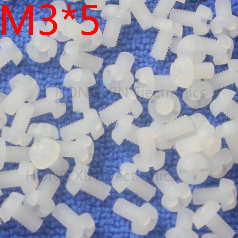 M3*5 5mm 1 pcs white Round Head nylon Screw plastic screw Insulation Screw brand new RoHS compliant PC/board DIY hobby etc