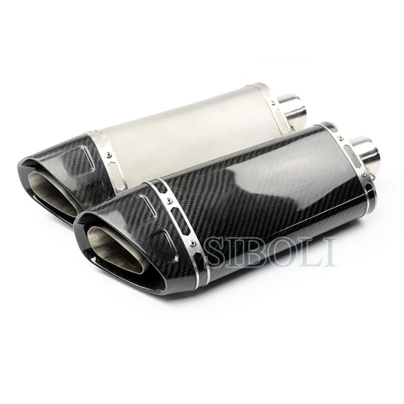 

51mm Universal Motorcycle Exhaust Muffler Pipe Real Carbon Fiber Tube R1 R3 R6 TMAX500 530 Nmax155 AK143