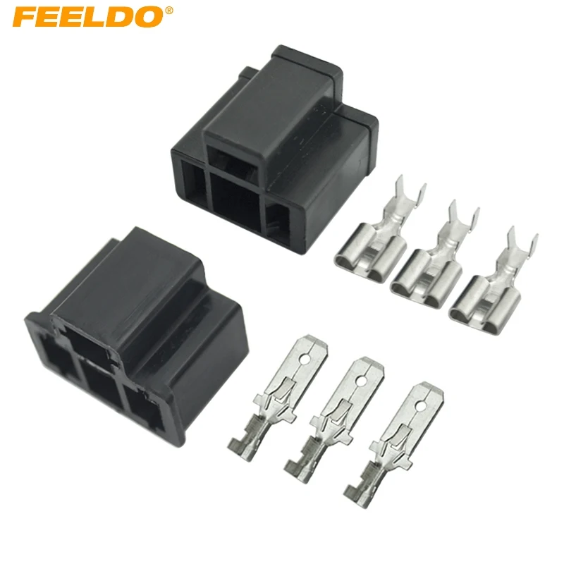 FEELDO 1Set Car Motorcycle H4/HB2/9003 Waterproof DIY Male/Female Quick Adapter Connector Terminals Plug Kit #FD-3917