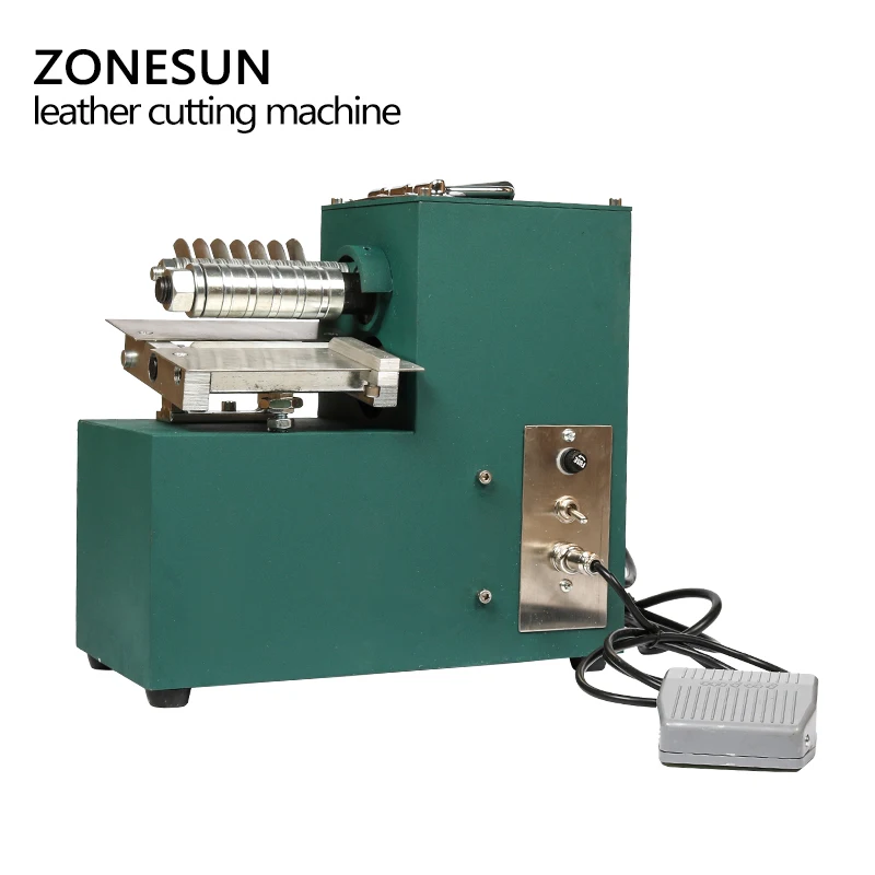 ZONESUN Single Head Leather Cutting ,leather slitter,shoe bags straight paper cutter, Vegetable tanned leather slicer