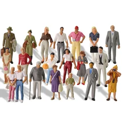 20pcs Model Railway O scale 1:43 Standing Painted Figures People 20 Different People P43