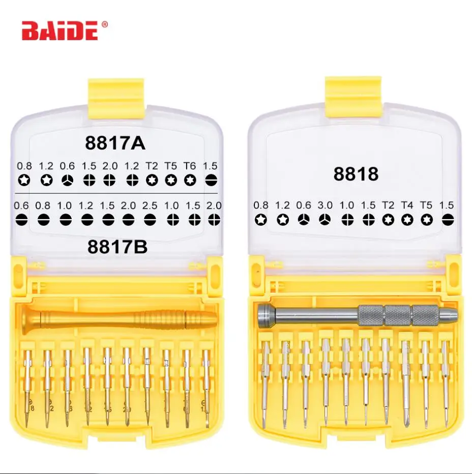 

11 in 1 Precision Multipurpose Screwdriver Kit With 1.0 Phillips 0.6 Slotted 0.8 Slot Type screwdriver 3.0 Y T2 T4 T5 2.5