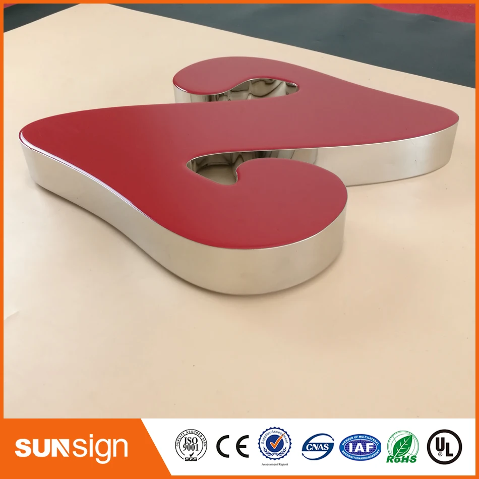 Grosir epoxy resin LED diterangi huruf Factory Outlet logam huruf lampu