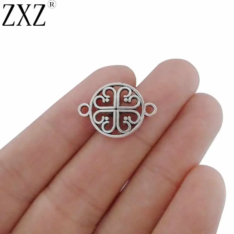 10pcs Mini Filigree Heart Connector Charms for DIY Necklace Jewelry Making Findings 20x15mm