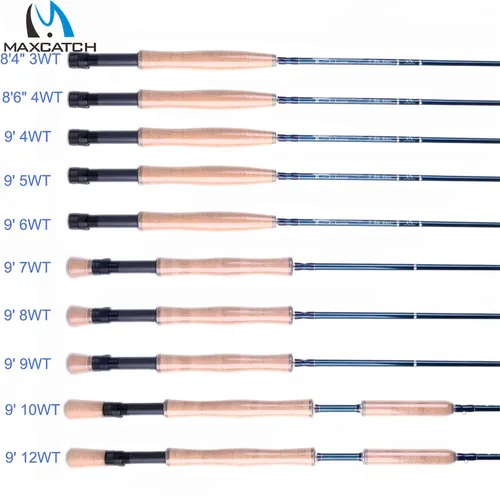 Imagen 2 del producto Caña de pescar con mosca Maximumcatch 3/4/5/6/7/8/10/12WT 8,4/ 9/10 pies caña de mosca de acción rápida de carbono con tubo