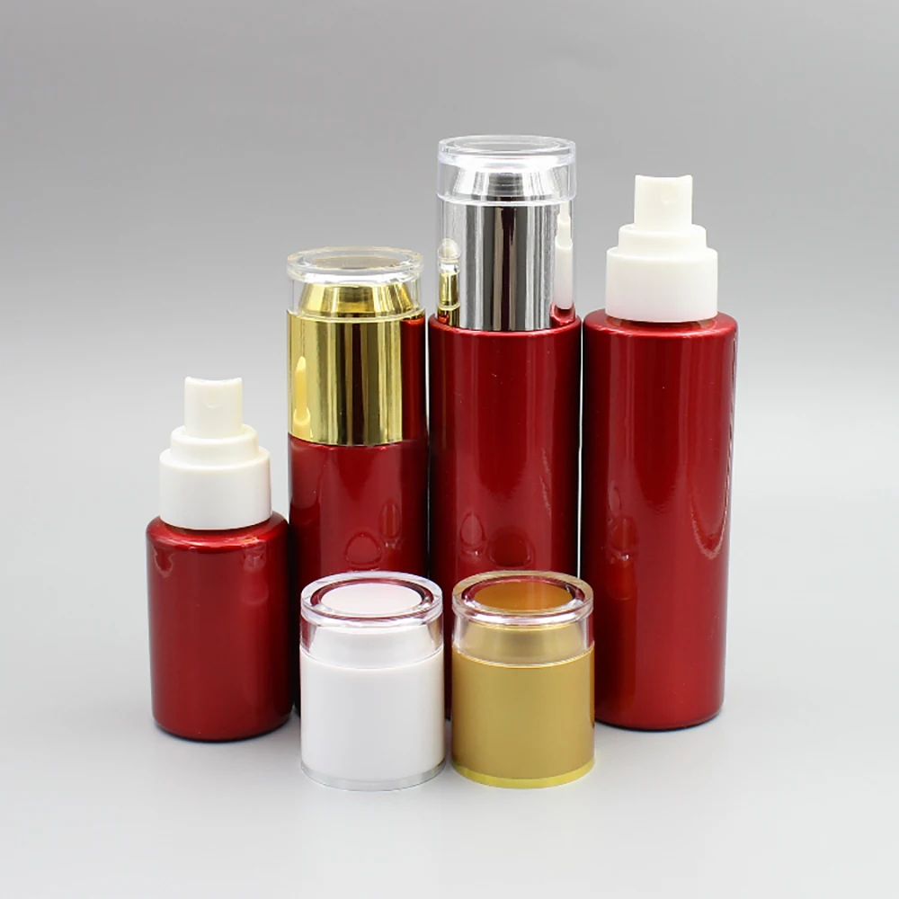 

100pcs Face Mist Spray Bottle,80ml Empty Red Glass Cosmetic Packaging with Spray Pump