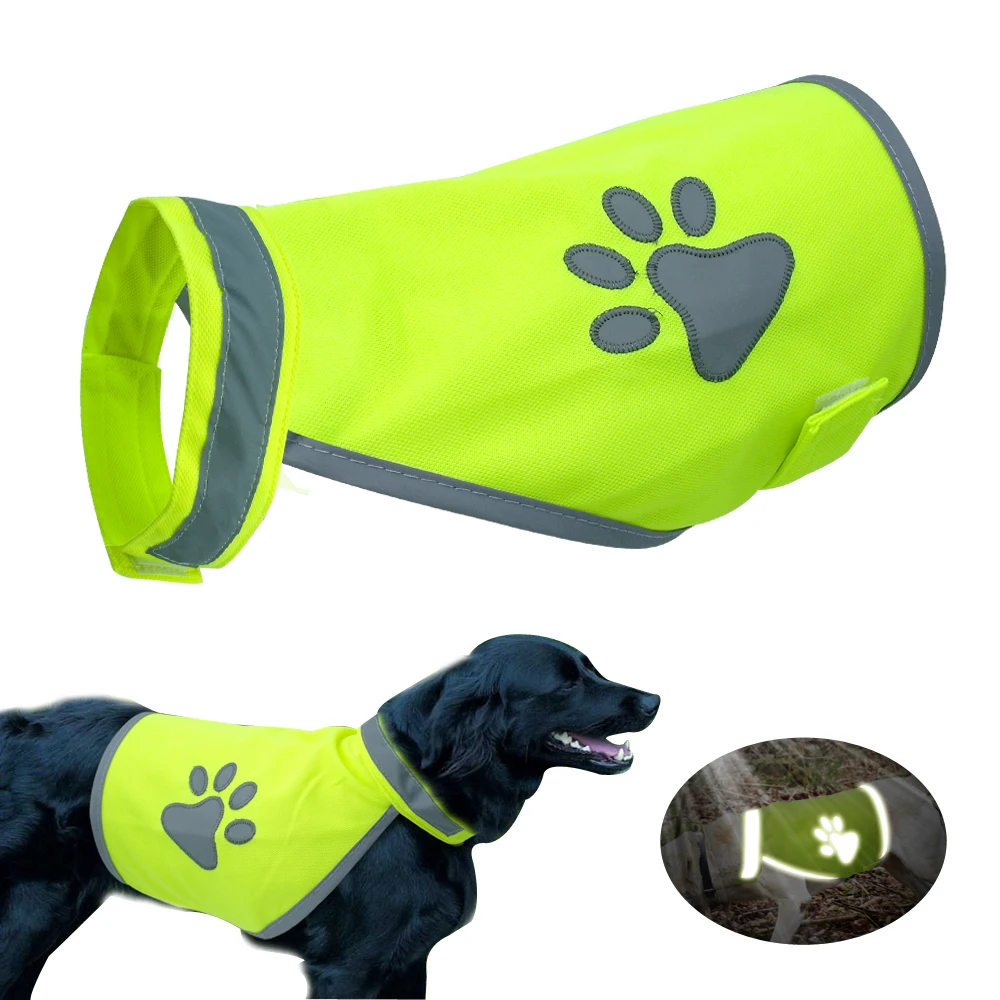 Chaleco reflectante para perro, ropa de alta visibilidad, chaleco de seguridad para perros pequeños y grandes, arnés al aire libre para senderismo, caminar con pata