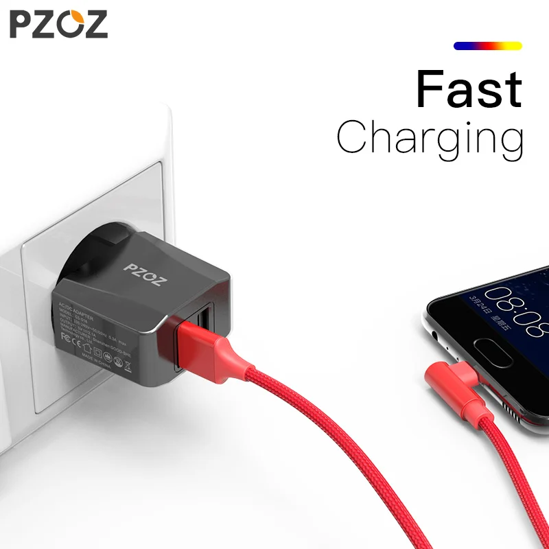 Pzoz-usb carregador para viagens, eu plug, 2a, adaptador de carregamento rápido, carregador portátil de parede dupla, cabo do telefone móvel para