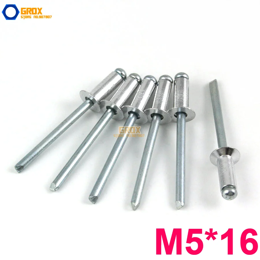 

100 Pieces M5*16 Aluminum Countersunk Blind Rivet Pop Rivet Open End