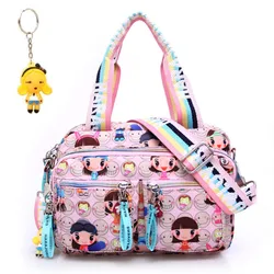 +Doll keychain New PINK Harajuku Doll waterproof nylon handbag ladies bag one shoulder bag cross-body school bags Handbags mom